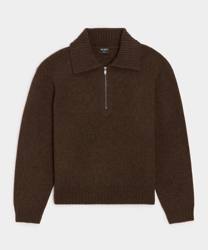 Boiled Wool Half-Zip Sweater sold by Todd Snyder