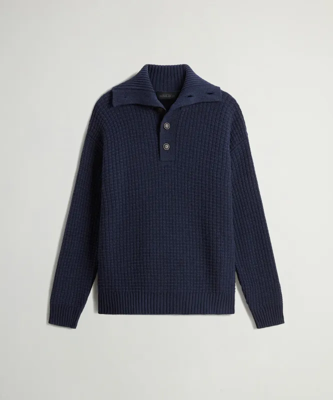 Todd Snyder x Woolrich Wool-Cashmere Waffle Sweater Polo sold by Todd Snyder