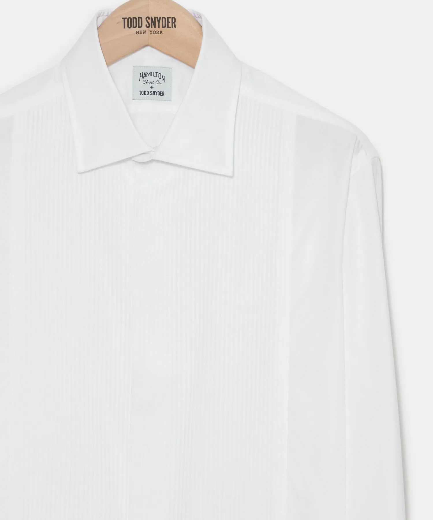Hamilton + Todd Snyder Cotton Pleated Spread Collar Tuxedo Shirt sold by Todd Snyder product image thumbnail 3