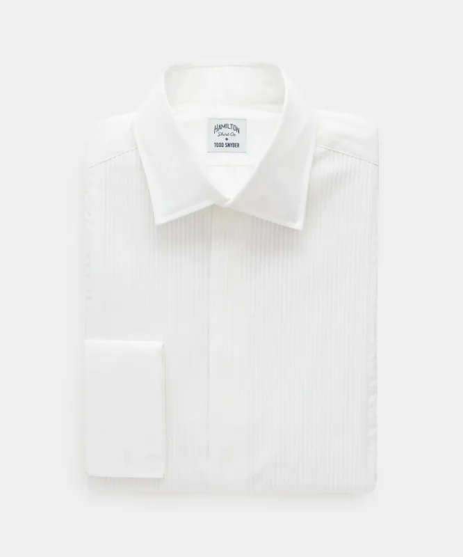 Hamilton + Todd Snyder Cotton Pleated Spread Collar Tuxedo Shirt sold by Todd Snyder