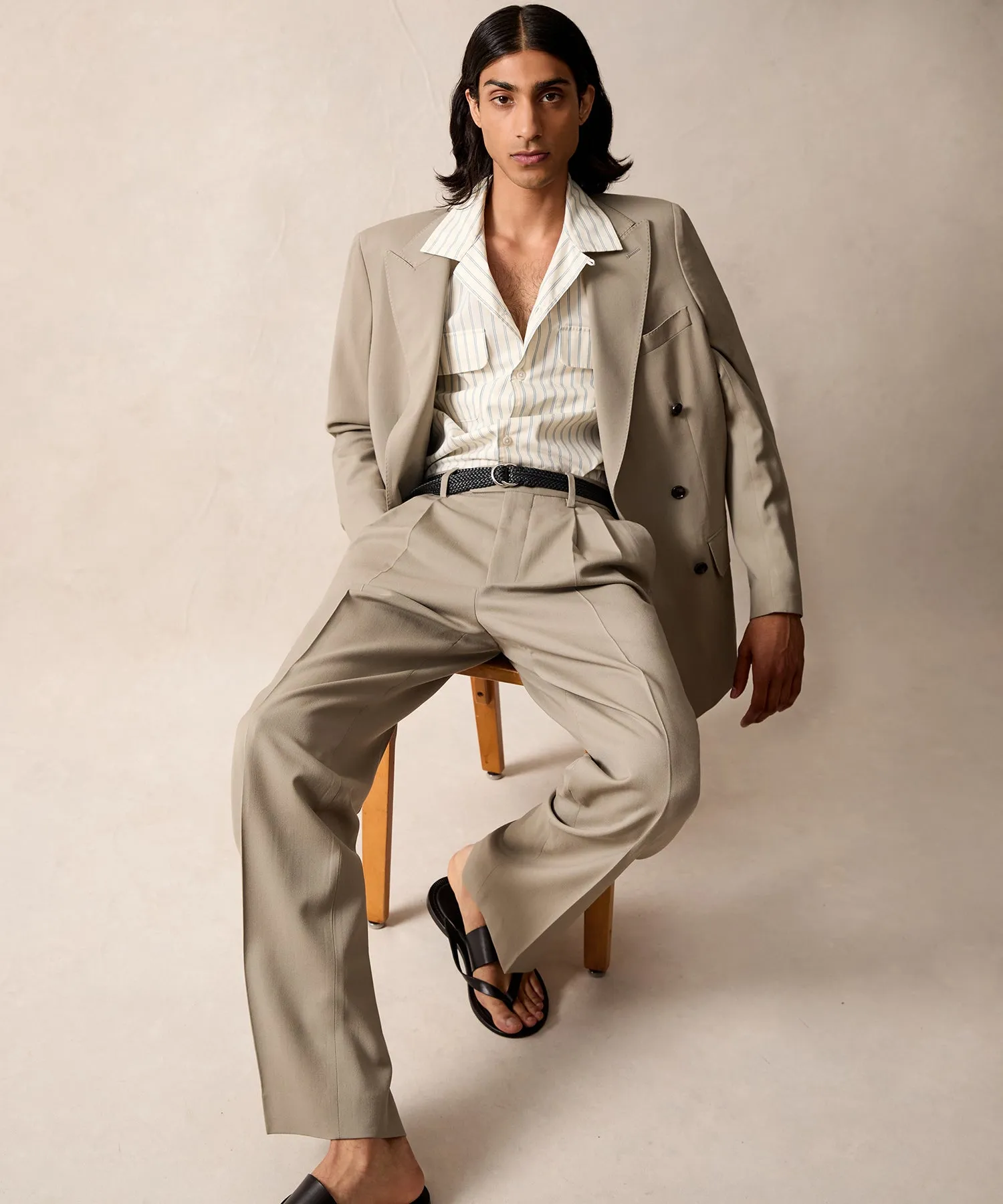 Italian Gabardine Wythe Jacket in Stone sold by Todd Snyder product image thumbnail 4