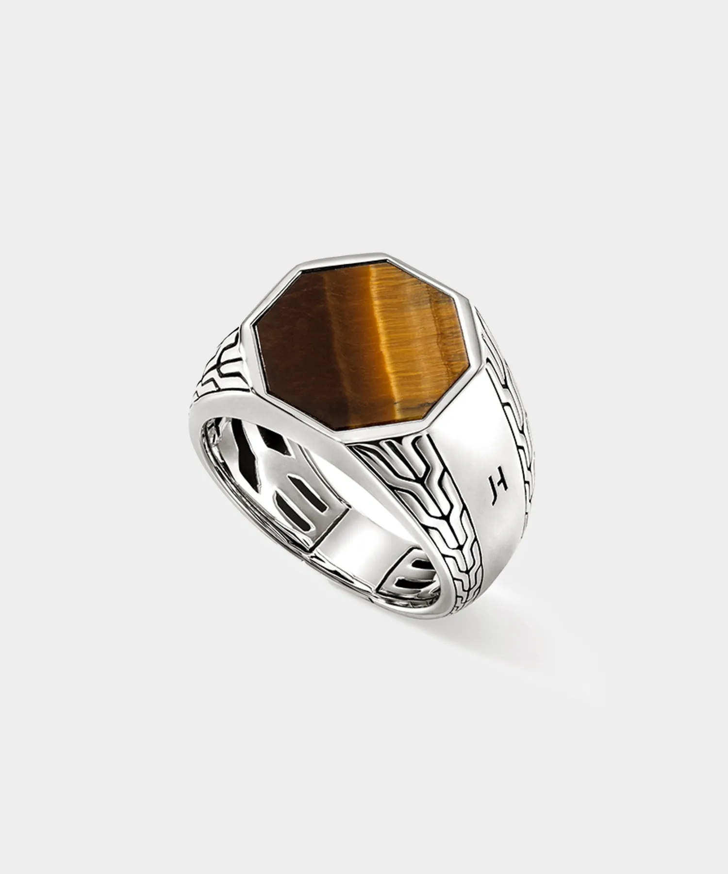 John Hardy Sterling Silver Octagon Signet Ring with Tiger Eye sold by Todd Snyder product image thumbnail 2