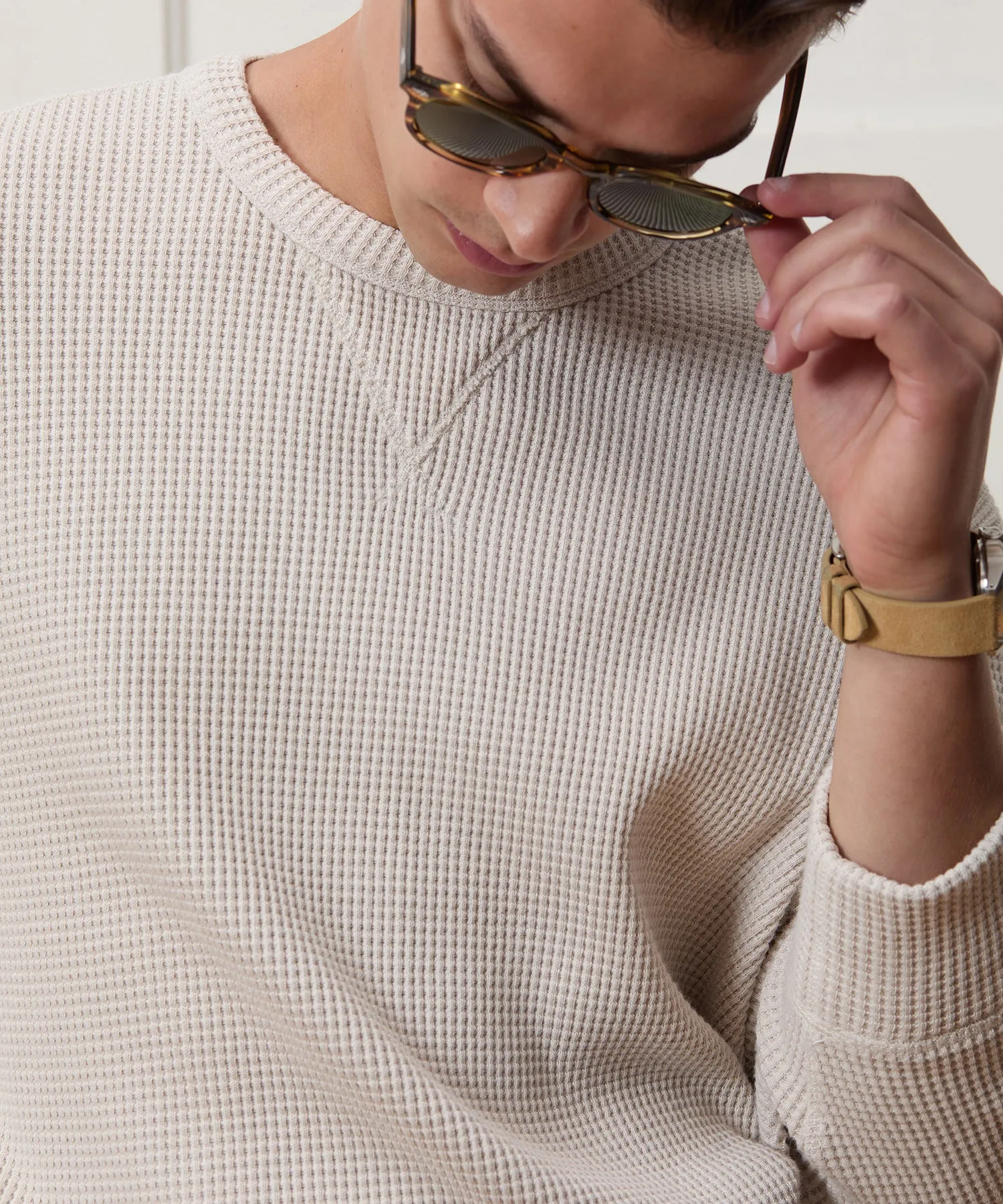 Portuguese Cotton Waffle Crewneck sold by Todd Snyder product image thumbnail 4
