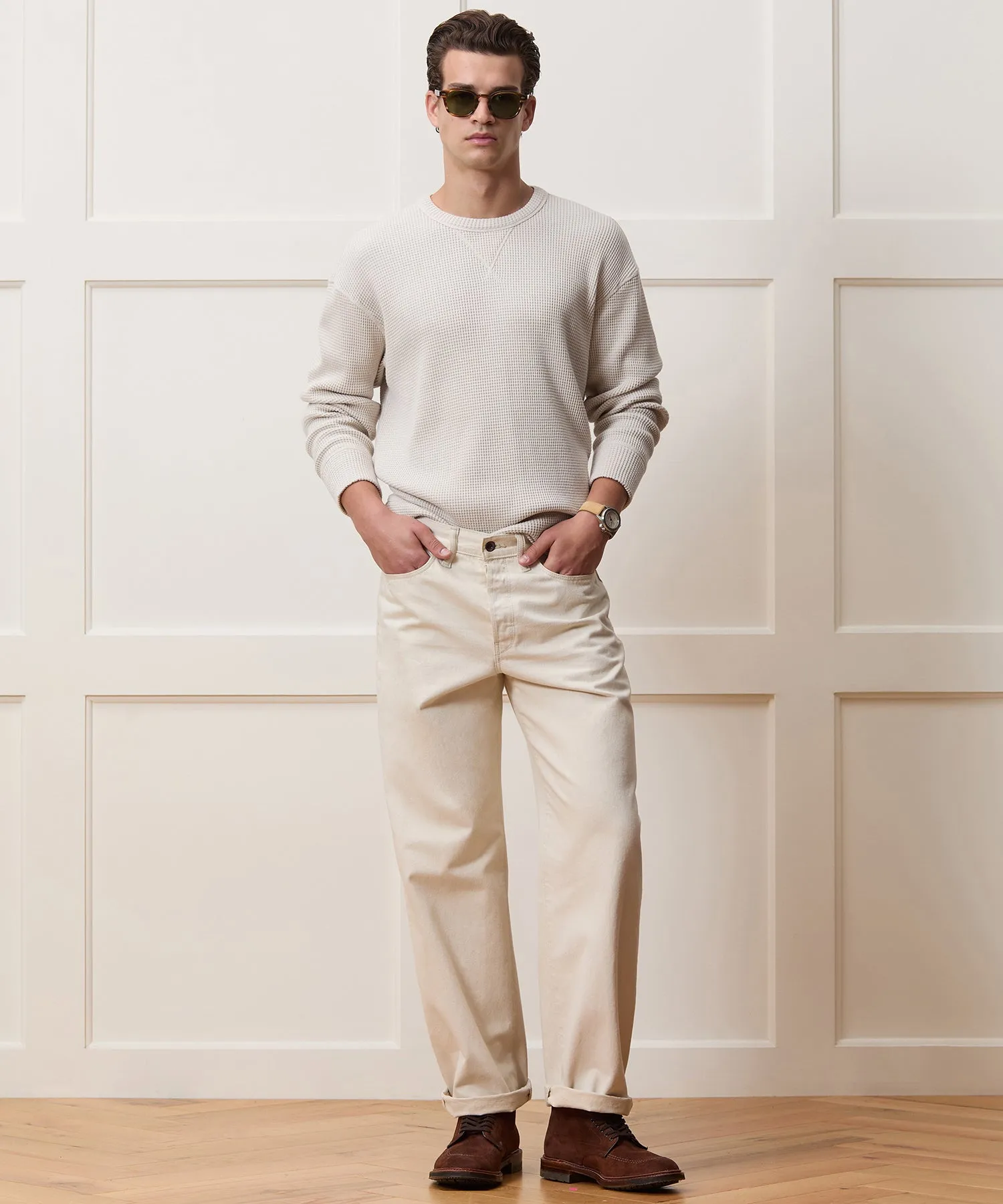 Portuguese Cotton Waffle Crewneck sold by Todd Snyder product image thumbnail 3