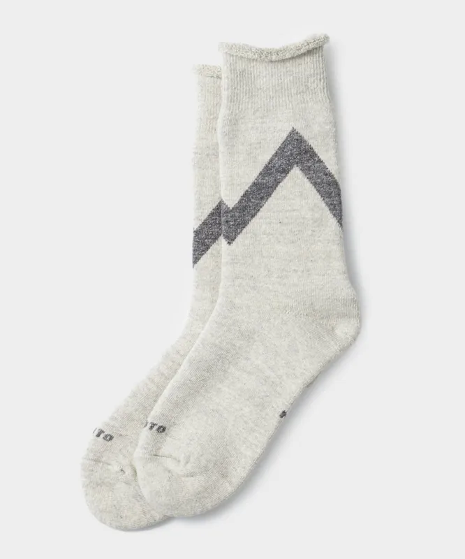 RoToTo Raffy Sweat Zig Zag Socks sold by Todd Snyder