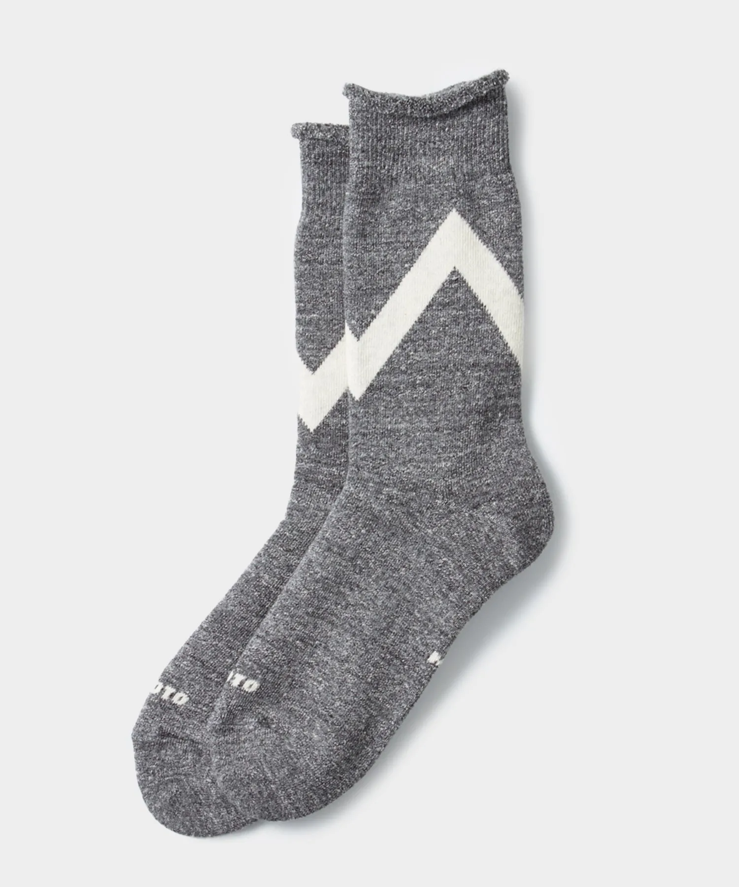 Rototo Raffy Sweat Zig Zag Socks sold by Todd Snyder