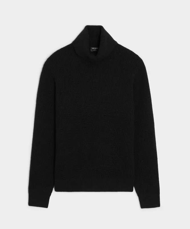 Waffle Cashmere Turtleneck made by Todd Snyder