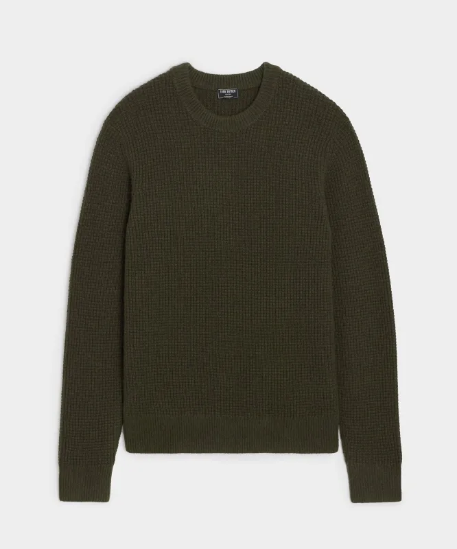 Waffle Cashmere Crewneck Sweater sold by Todd Snyder
