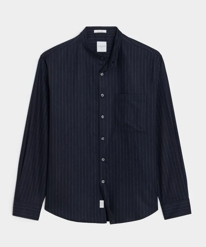 Italian Wool-Cashmere Band Collar Shirt sold by Todd Snyder