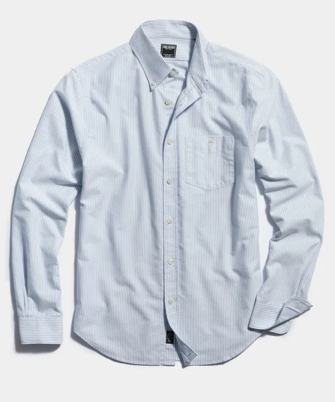Slim Fit Favorite Oxford Shirt in Blue Stripe sold by Todd Snyder