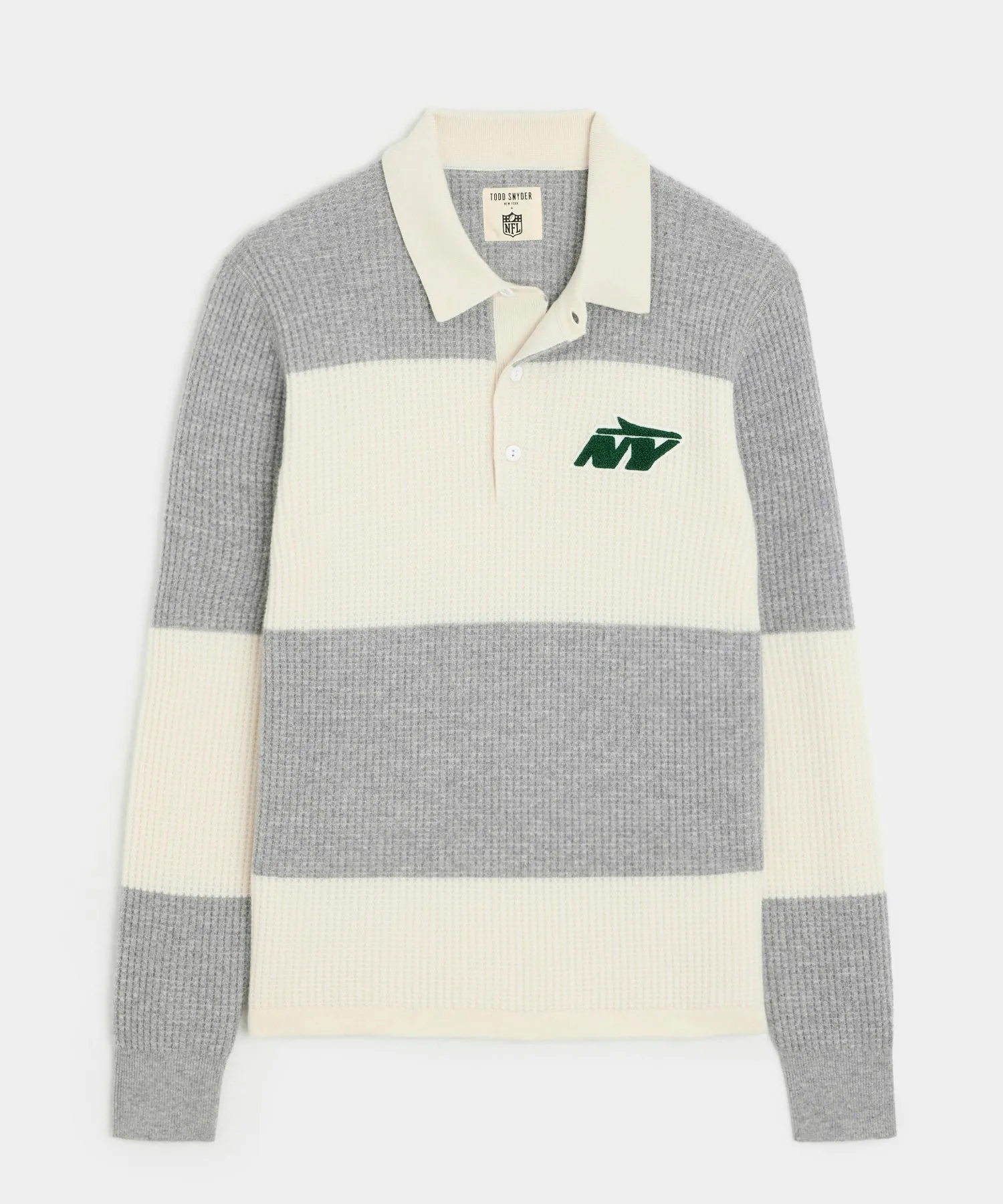 Todd Snyder by Fanatics for NFL Jets Cashmere Rugby Sweater sold by Todd Snyder