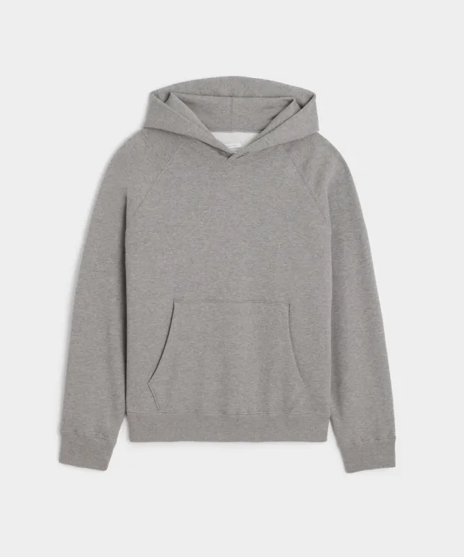 Cotton-Camelhair Fleece Hoodie in Grey Heather sold by Todd Snyder
