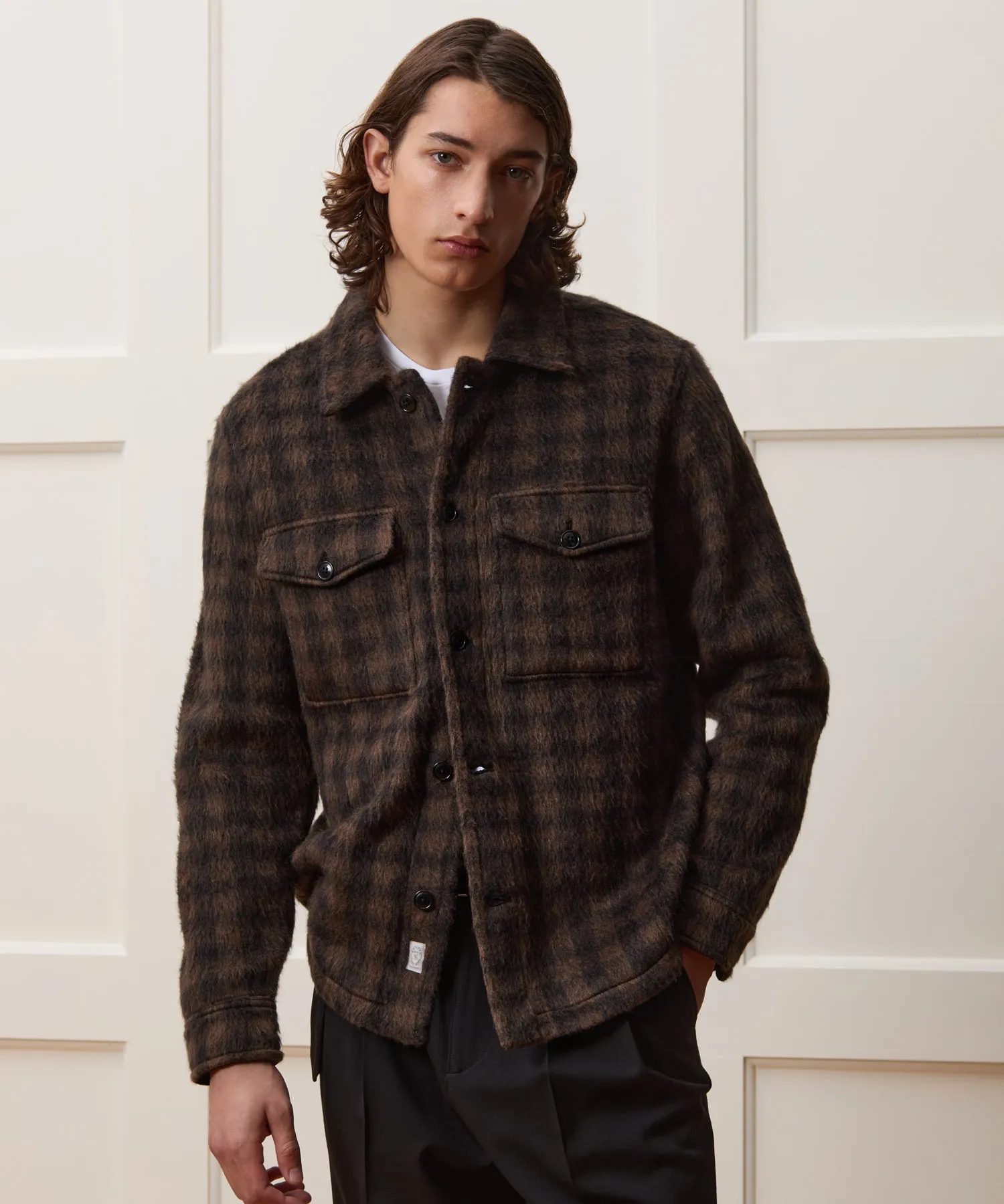 Buffalo Check Mohair Overshirt sold by Todd Snyder product image thumbnail 2