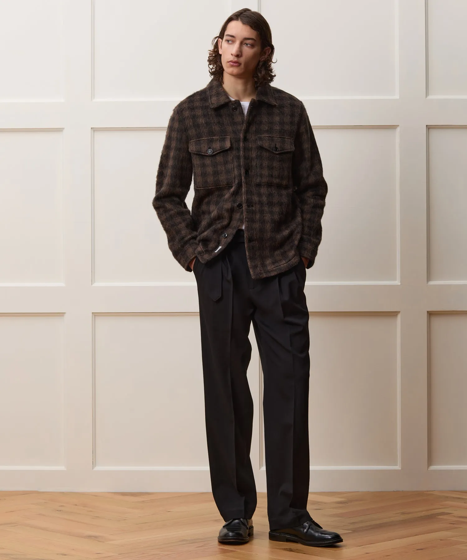 Buffalo Check Mohair Overshirt sold by Todd Snyder product image thumbnail 3