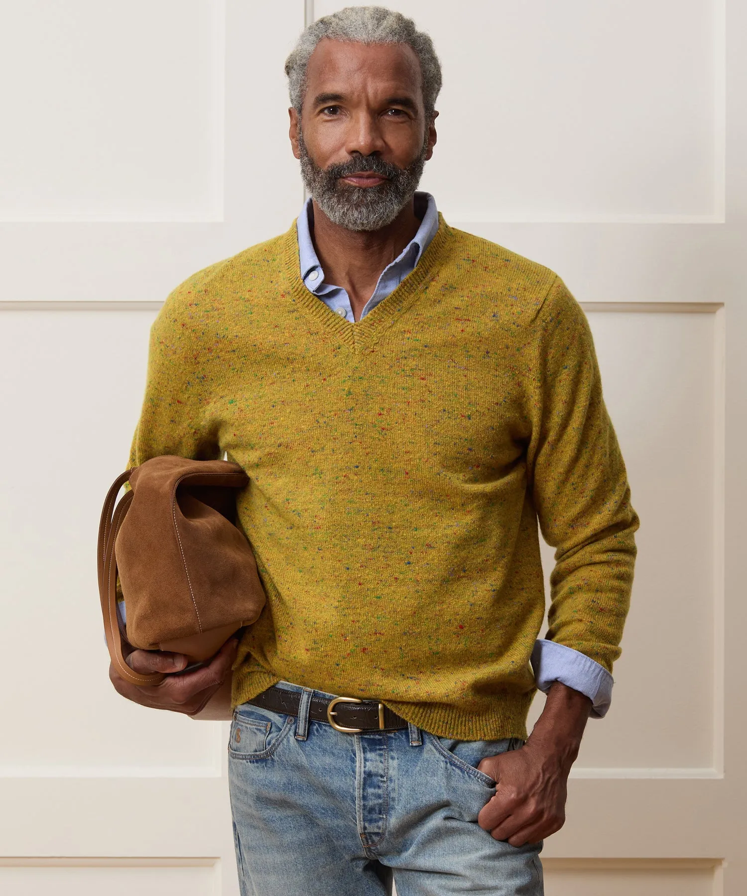 Inis Meáin Merino-Cashmere V-Neck Sweater sold by Todd Snyder product image thumbnail 2