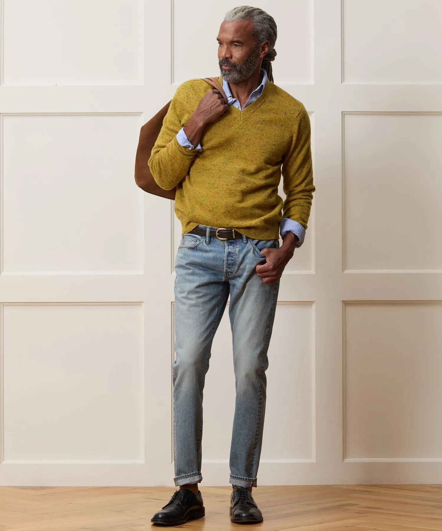 Inis Meáin Merino-Cashmere V-Neck Sweater sold by Todd Snyder product image thumbnail 3