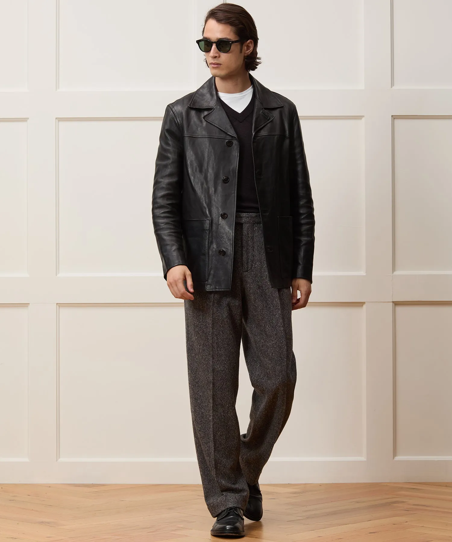 Italian Leather Cafe Jacket sold by Todd Snyder product image thumbnail 5