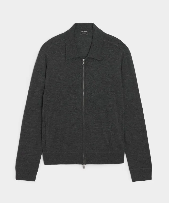 Merino Full-Zip Sweater Polo sold by Todd Snyder