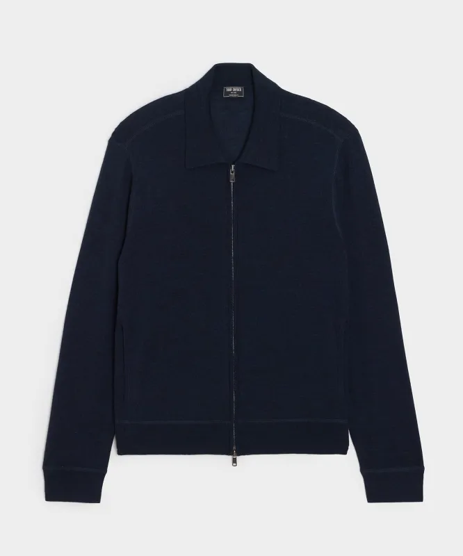 Merino Full-Zip Sweater Polo sold by Todd Snyder