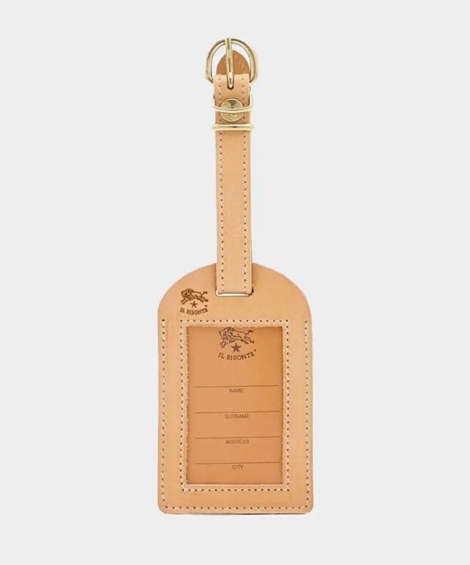Il Bisonte Leather Luggage Tag in Natural sold by Todd Snyder