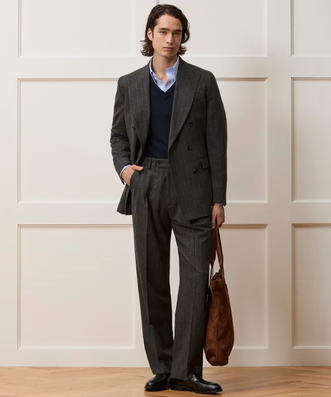 Italian Flannel Pinstripe Double-Breasted Wythe Suit sold by Todd Snyder