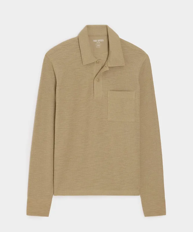 Lightweight Mini Waffle Polo sold by Todd Snyder
