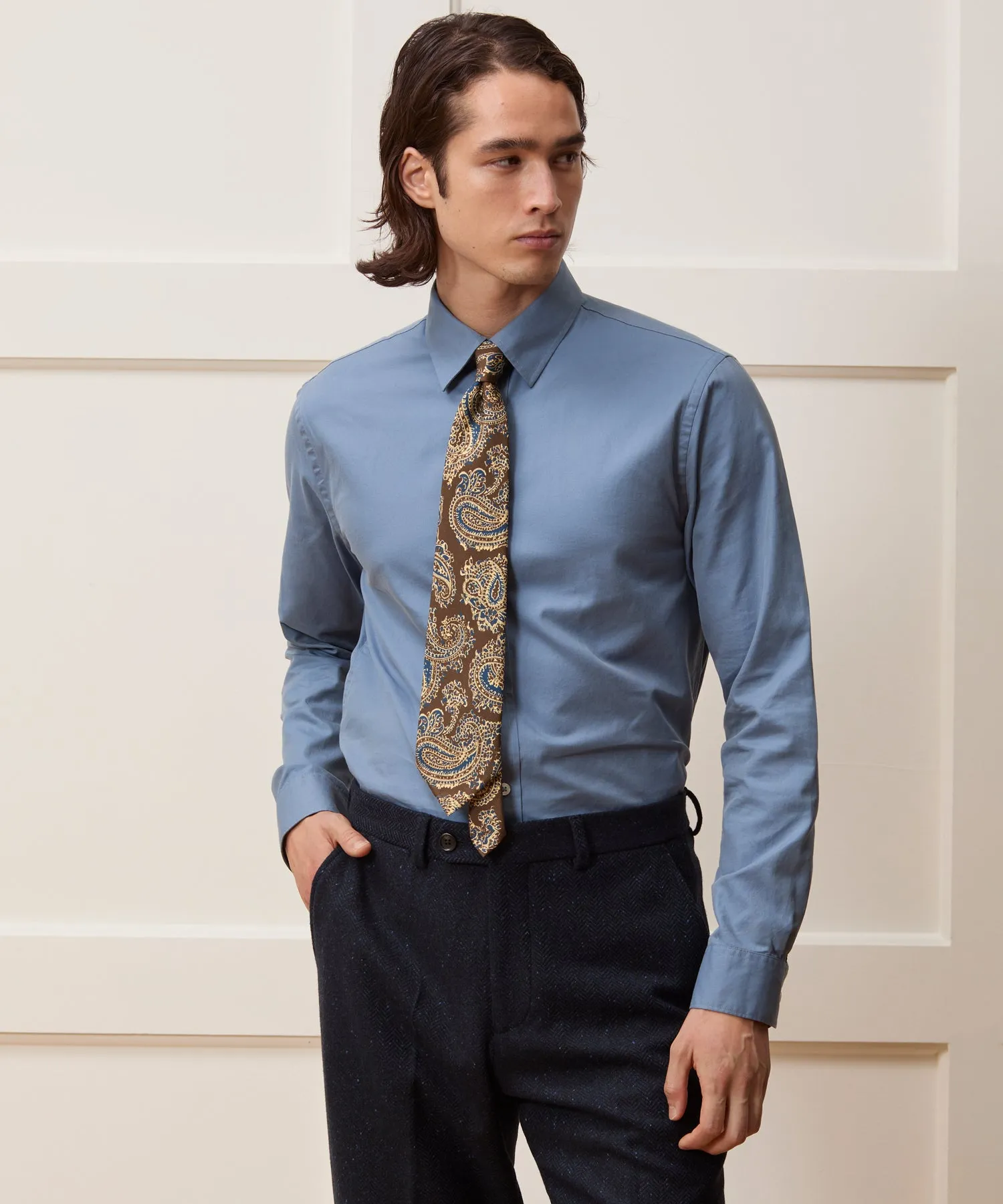 Cotton Twill Long Point Collar Shirt sold by Todd Snyder product image thumbnail 2