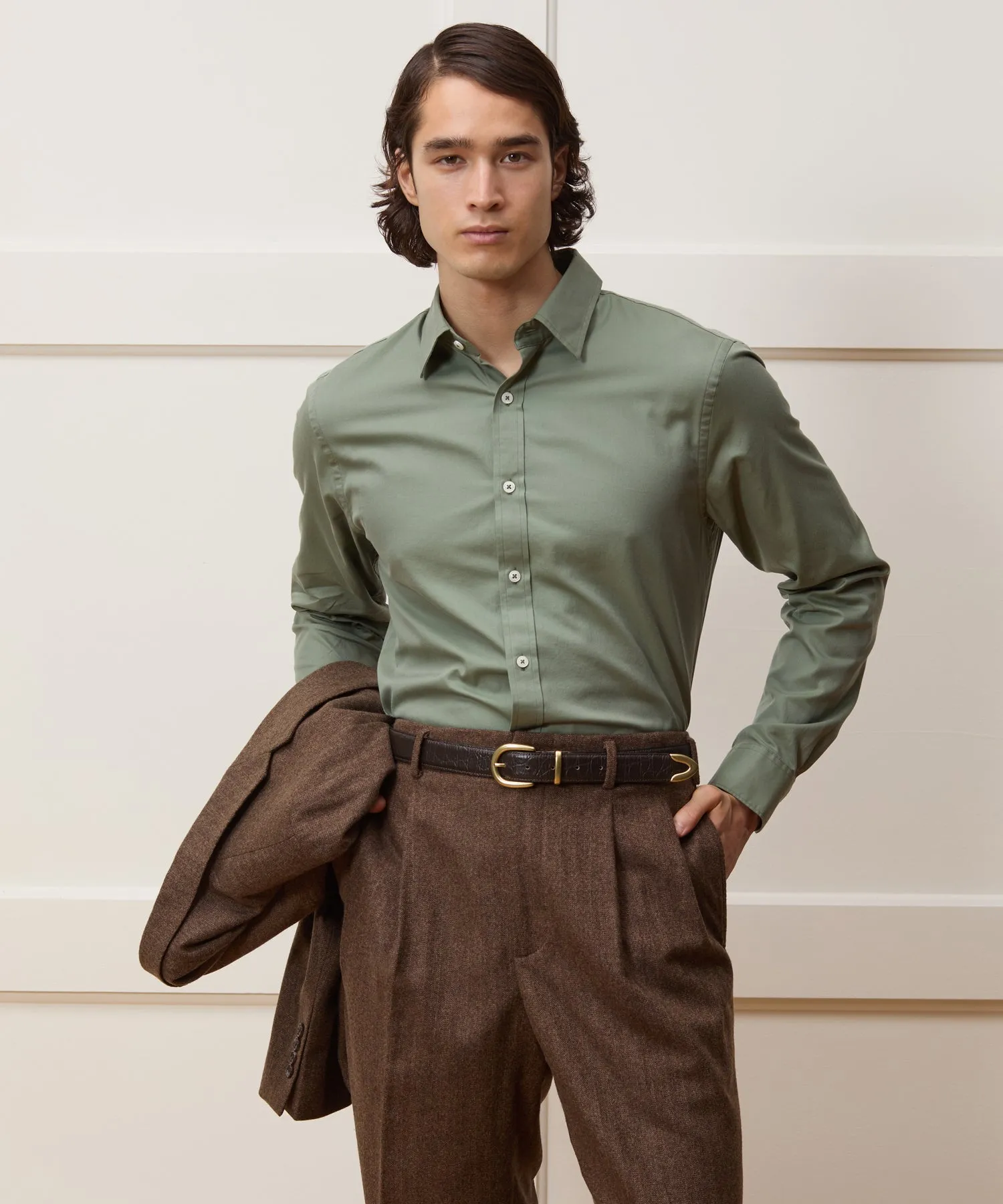 Cotton Twill Long Point Collar Shirt sold by Todd Snyder product image thumbnail 2