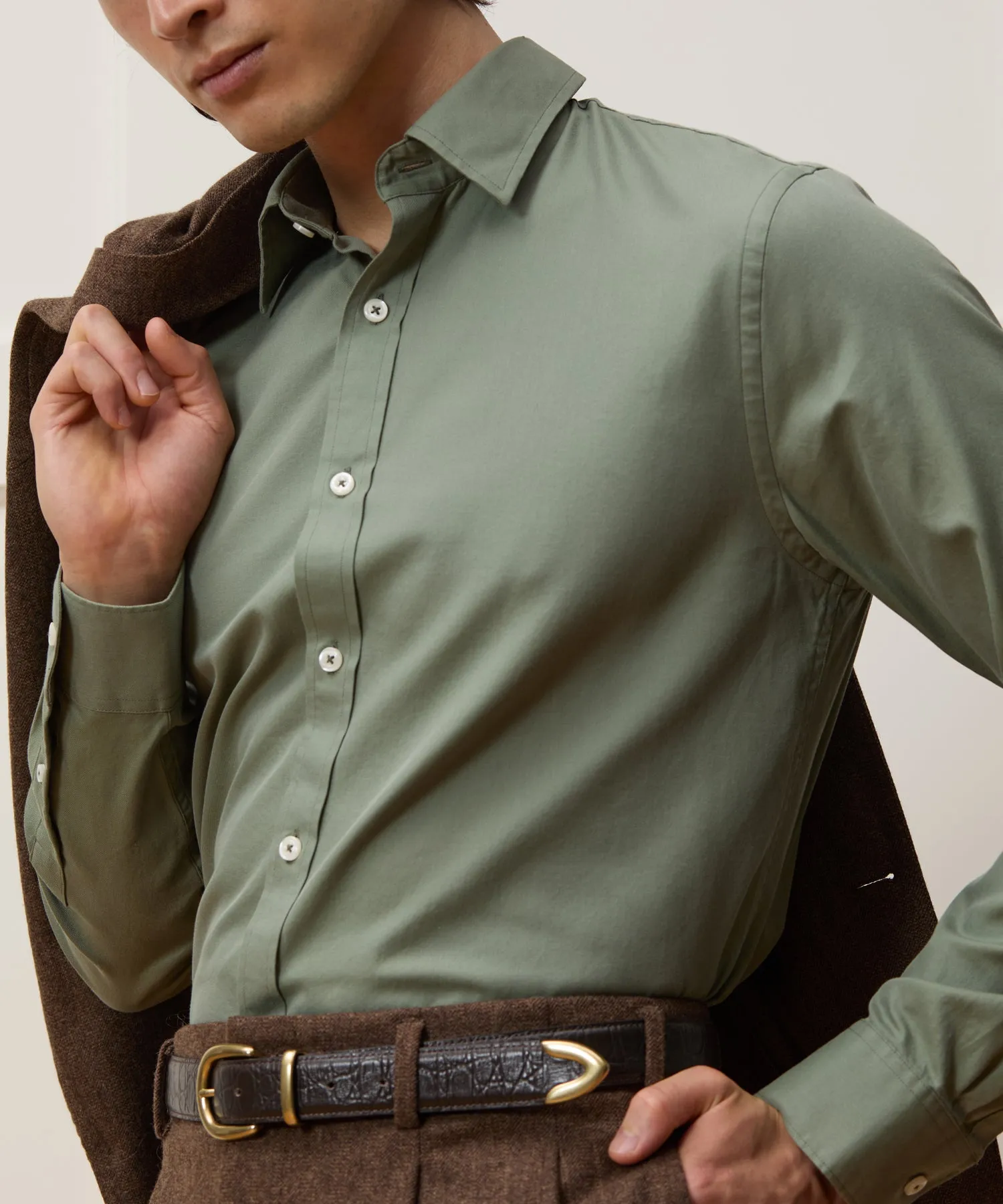 Cotton Twill Long Point Collar Shirt sold by Todd Snyder product image thumbnail 4