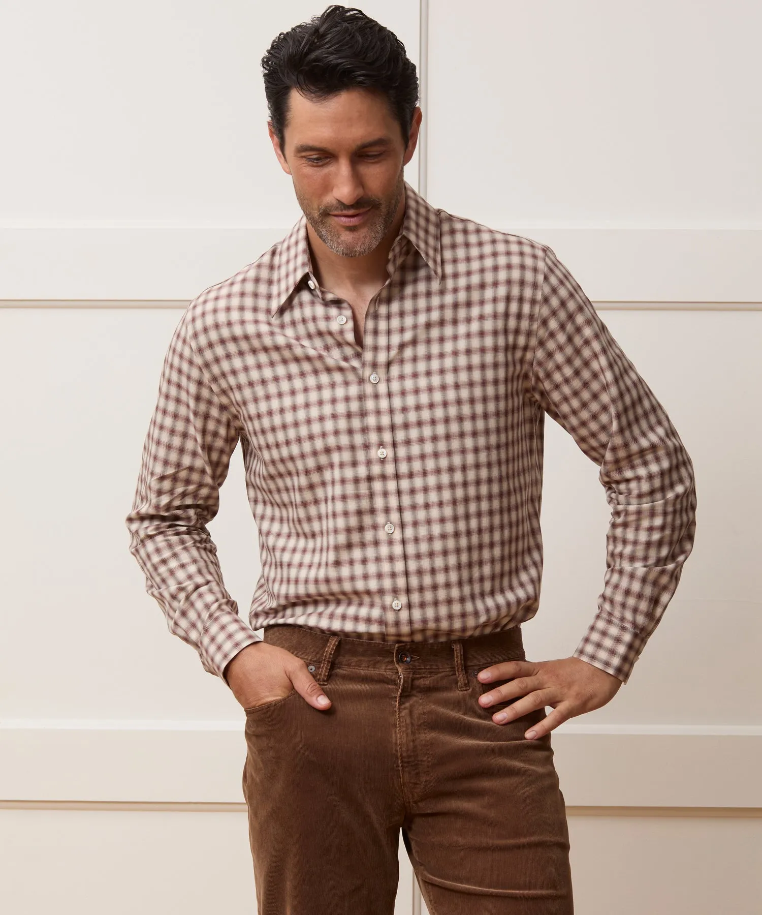 Lightweight Flannel Long Point Collar Dress Shirt sold by Todd Snyder product image thumbnail 2