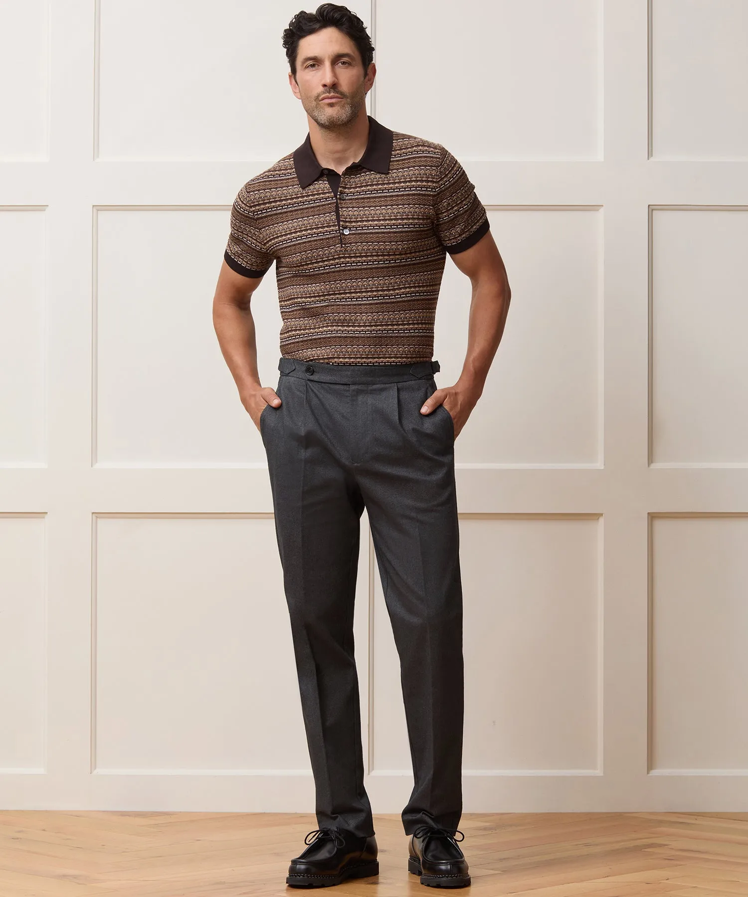 Italian Heathered Cotton Side Tab Trouser sold by Todd Snyder product image thumbnail 3