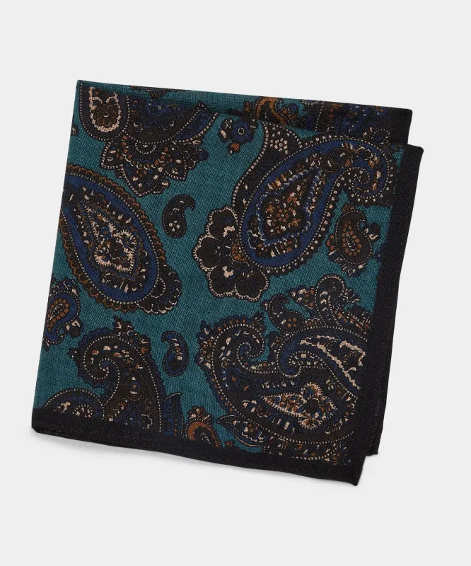 Italian Wool Paisley Pocket Square made by Todd Snyder