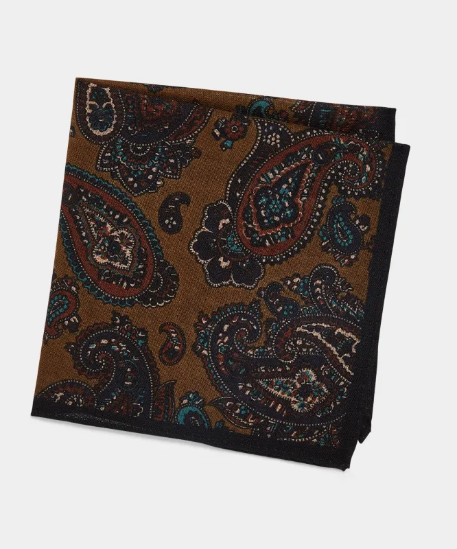 Italian Wool Paisley Pocket Square made by Todd Snyder