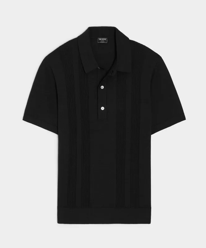Silk-Cotton Ribbed Sweater Polo sold by Todd Snyder
