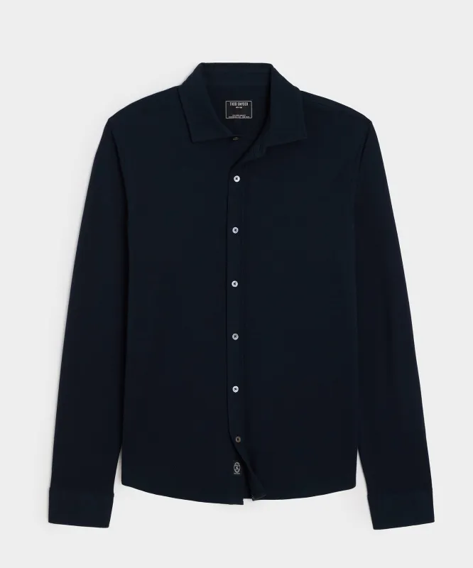 Cotton-Cashmere Pique Dress Shirt made by Todd Snyder