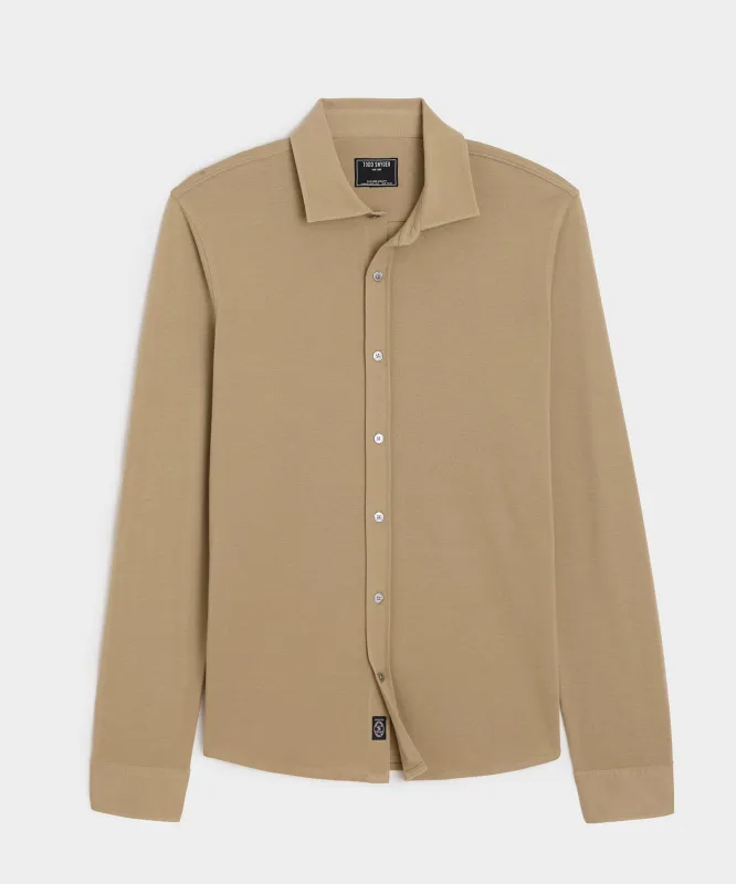 Cotton-Cashmere Pique Dress Shirt made by Todd Snyder