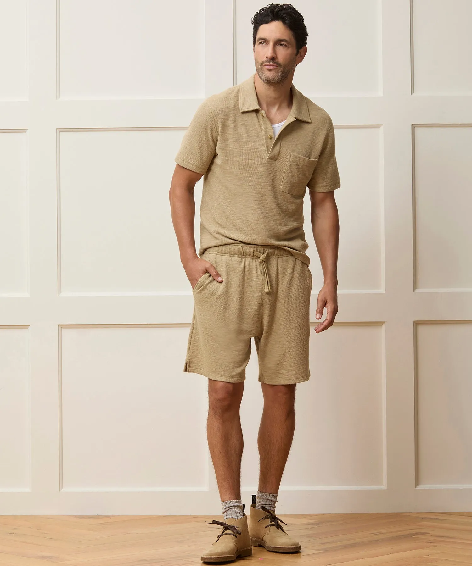 7" Lightweight Mini Waffle Short sold by Todd Snyder product image thumbnail 3