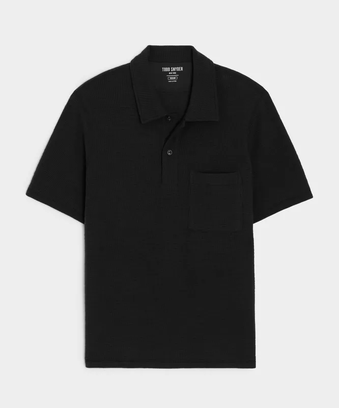 Lightweight Mini Waffle Polo made by Todd Snyder