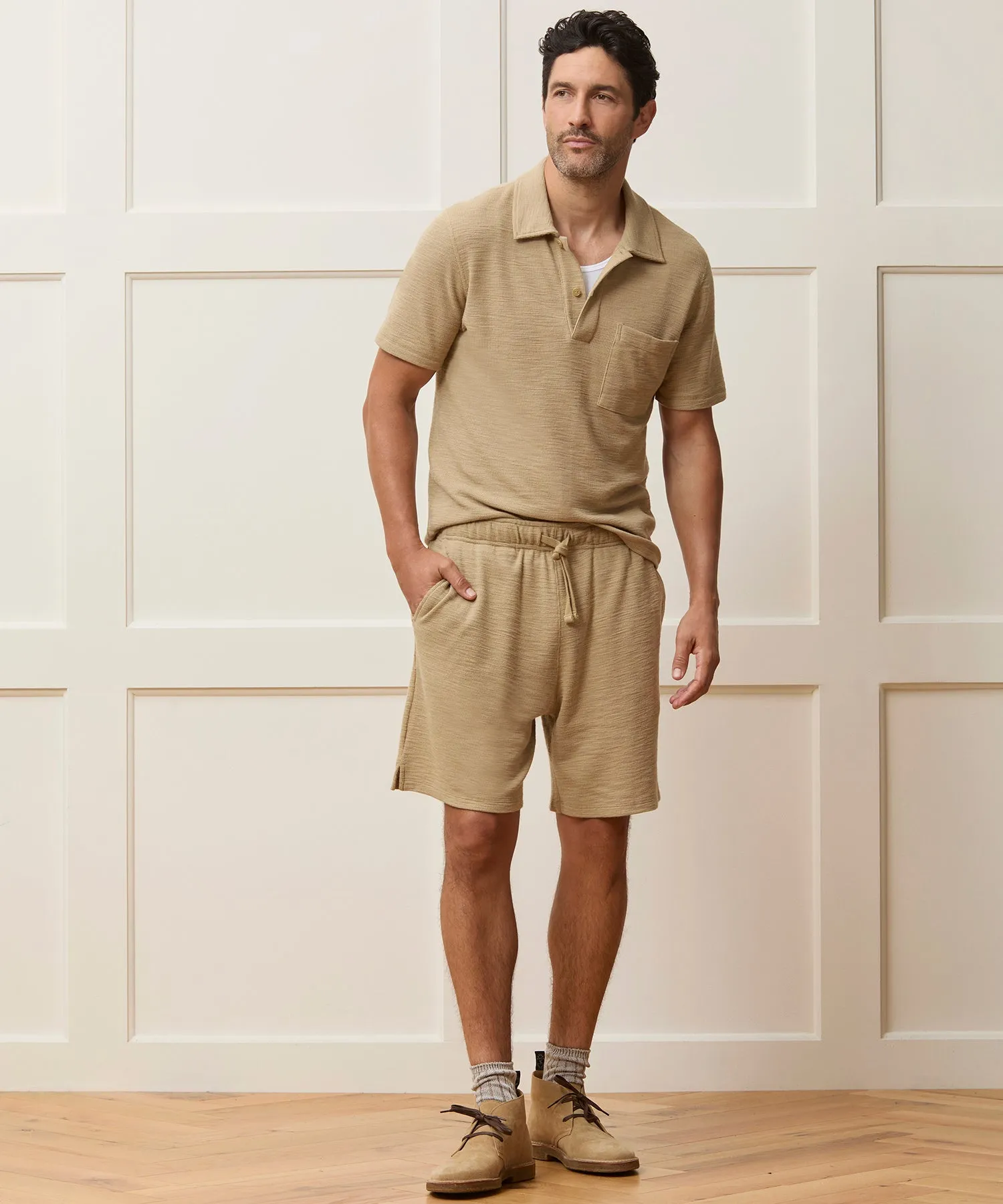 Lightweight Mini Waffle Polo sold by Todd Snyder product image thumbnail 3