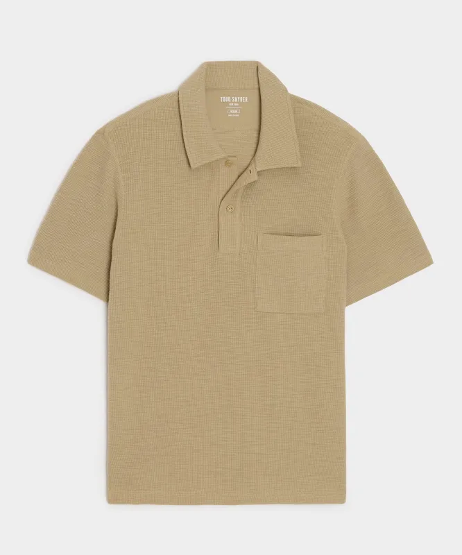 Lightweight Mini Waffle Polo made by Todd Snyder