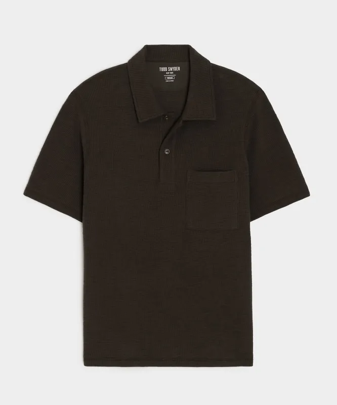 Lightweight Mini Waffle Polo sold by Todd Snyder