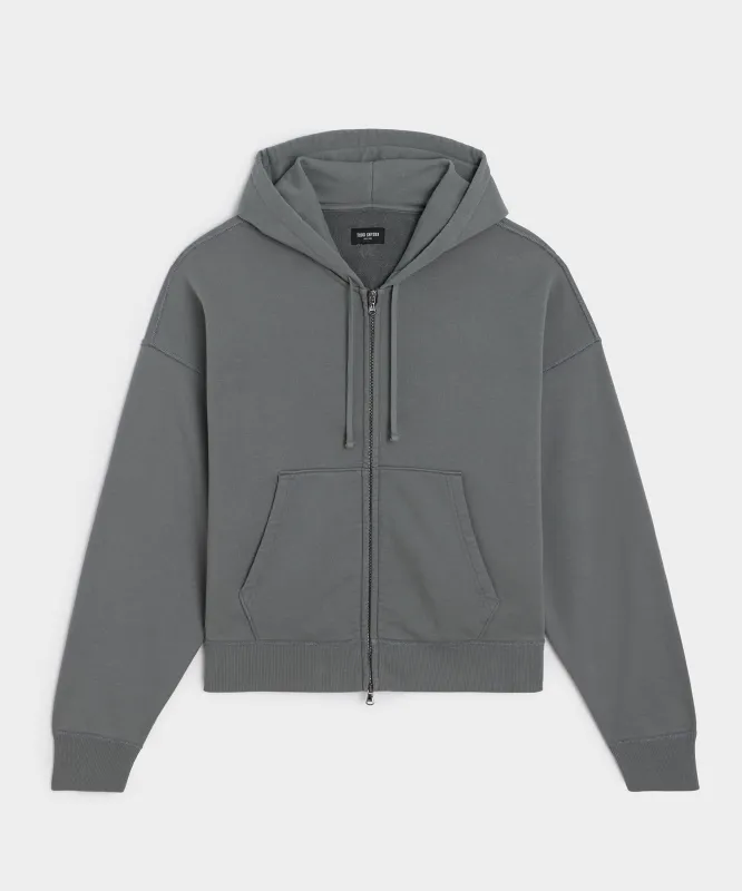Relaxed Portuguese Terry Full-Zip Hoodie sold by Todd Snyder