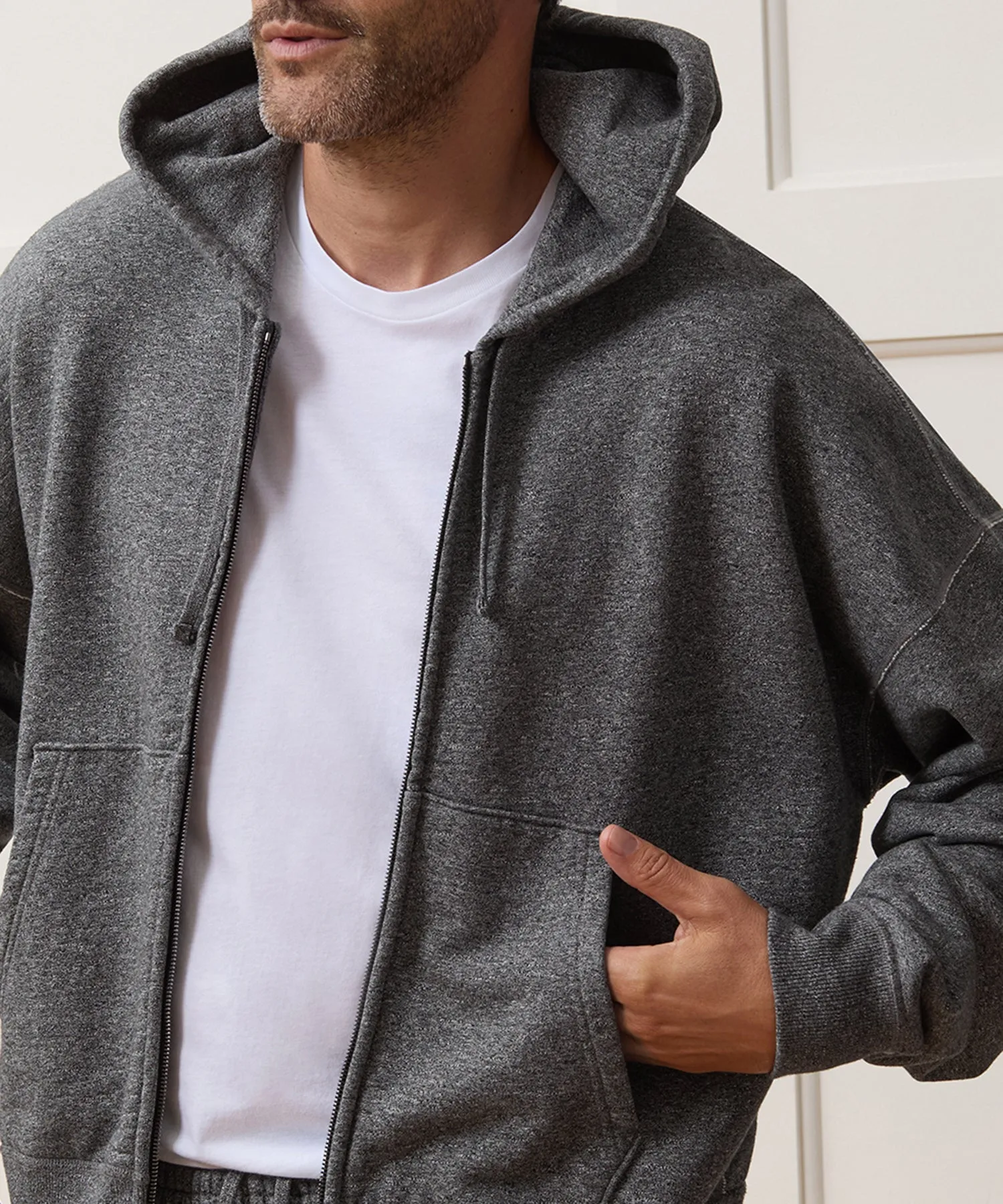 Relaxed Portuguese Terry Full-Zip Hoodie sold by Todd Snyder product image thumbnail 4