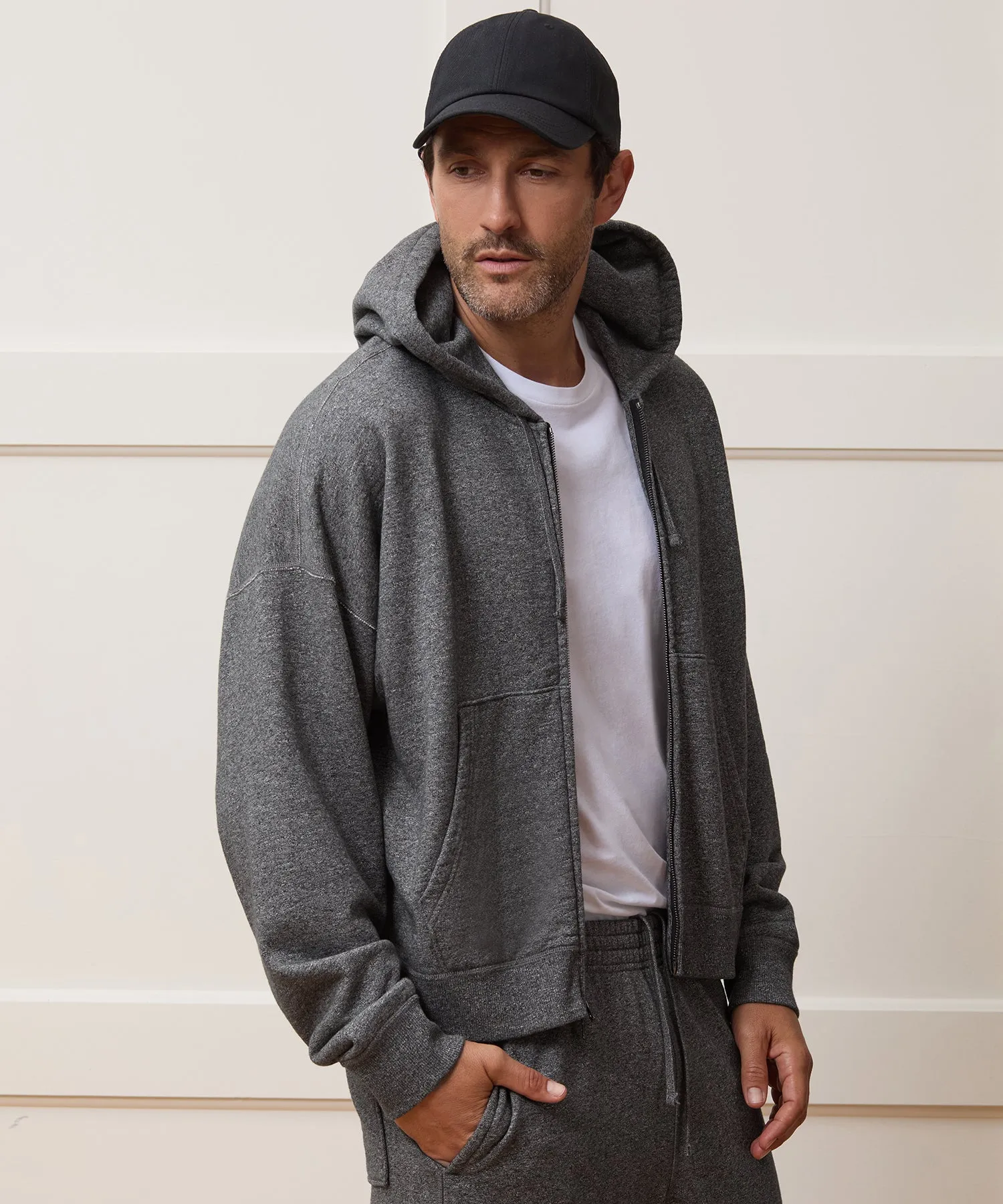Relaxed Portuguese Terry Full-Zip Hoodie sold by Todd Snyder product image thumbnail 2