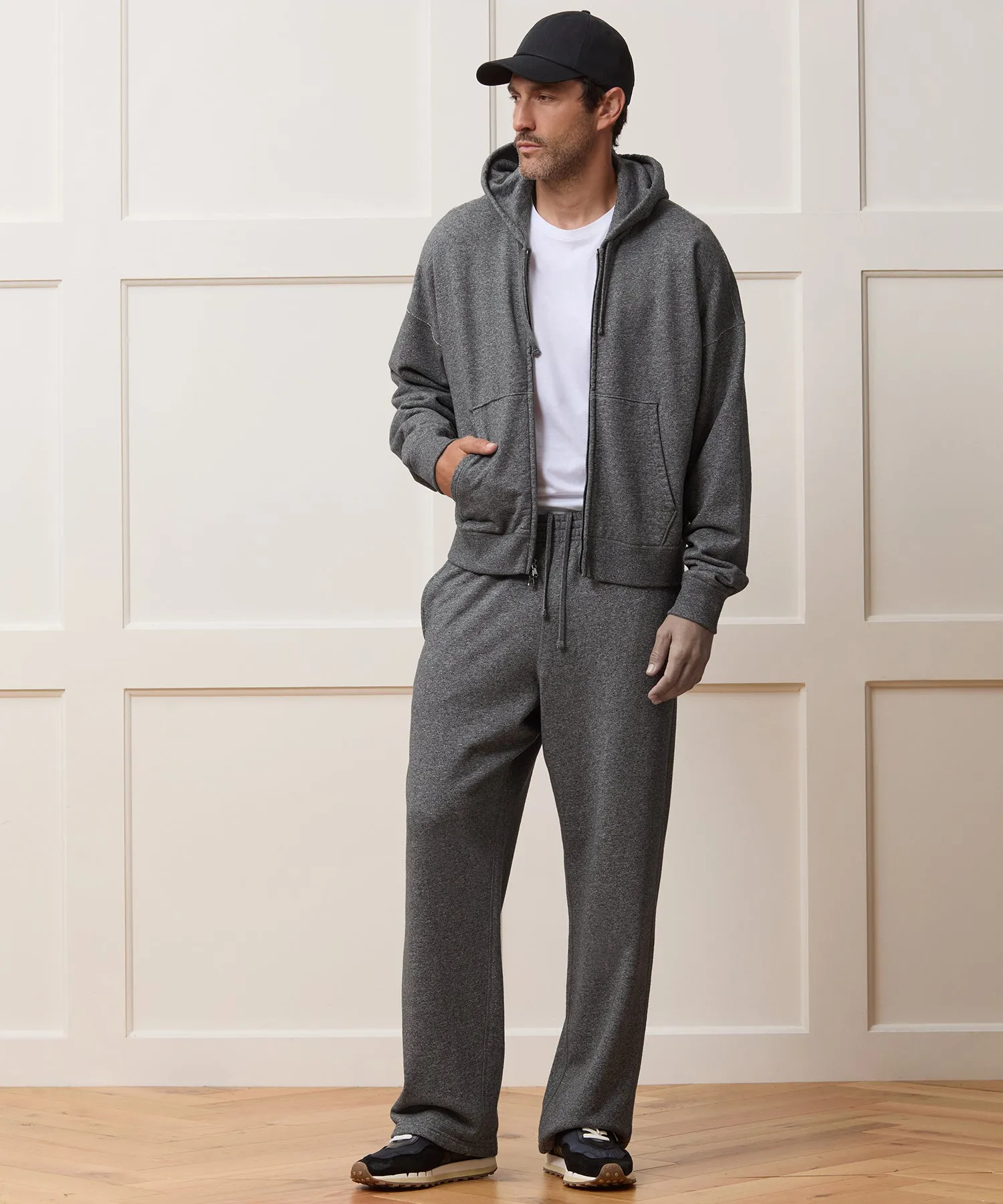 Relaxed Portuguese Terry Full-Zip Hoodie sold by Todd Snyder product image thumbnail 3