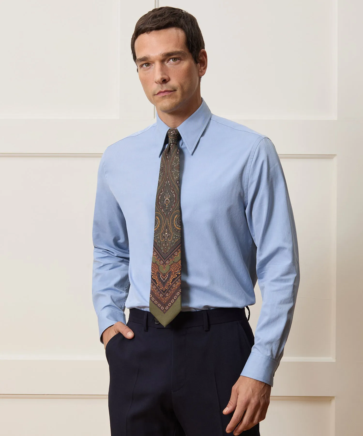 Slim Twill Long Collar Dress Shirt sold by Todd Snyder product image thumbnail 2