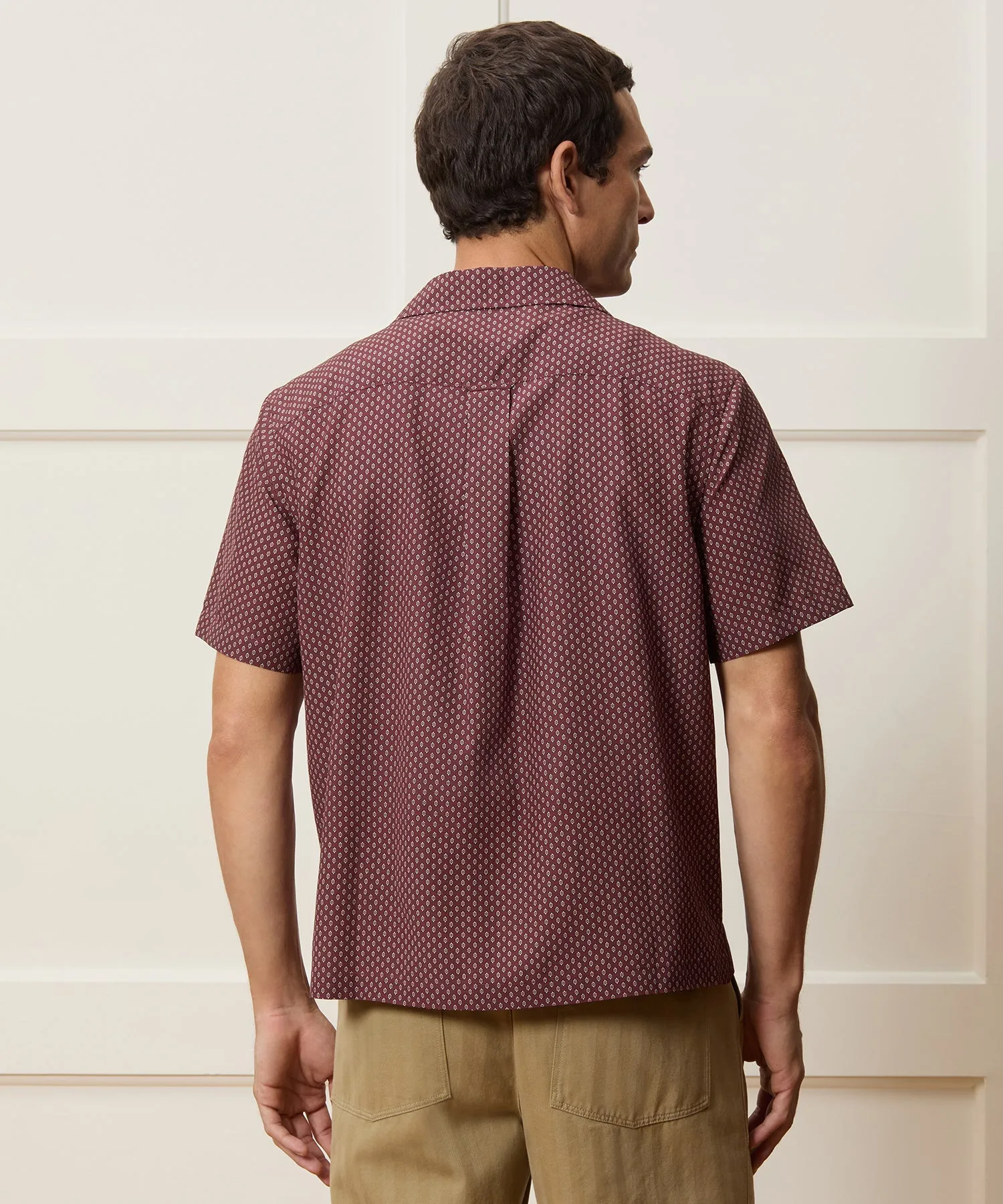 Cropped Silk Geo Camp Collar Shirt sold by Todd Snyder product image thumbnail 5