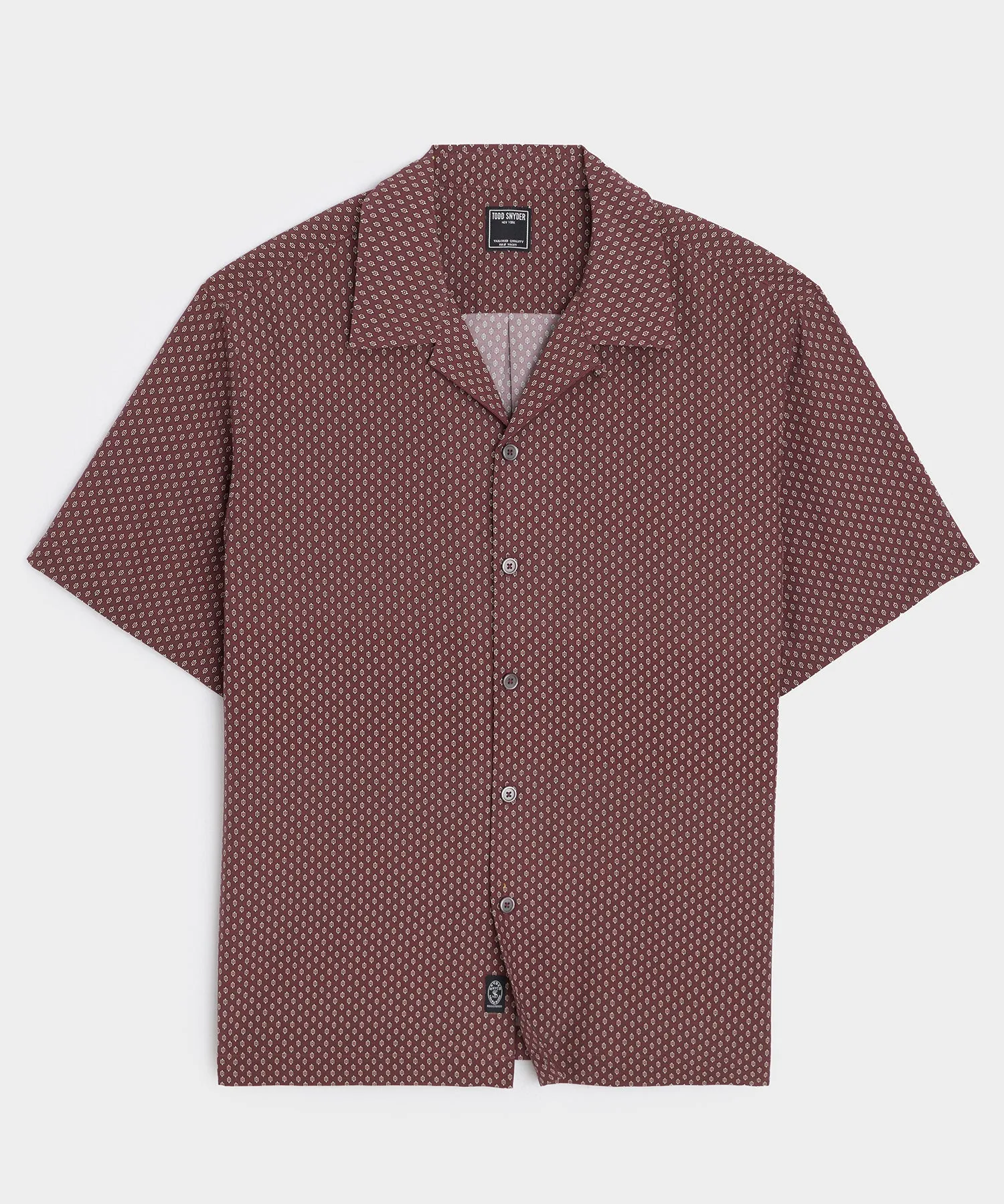 Cropped Silk Geo Camp Collar Shirt sold by Todd Snyder