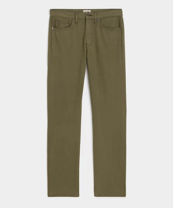 Straight Garment-Dyed Jean in Olive made by Todd Snyder