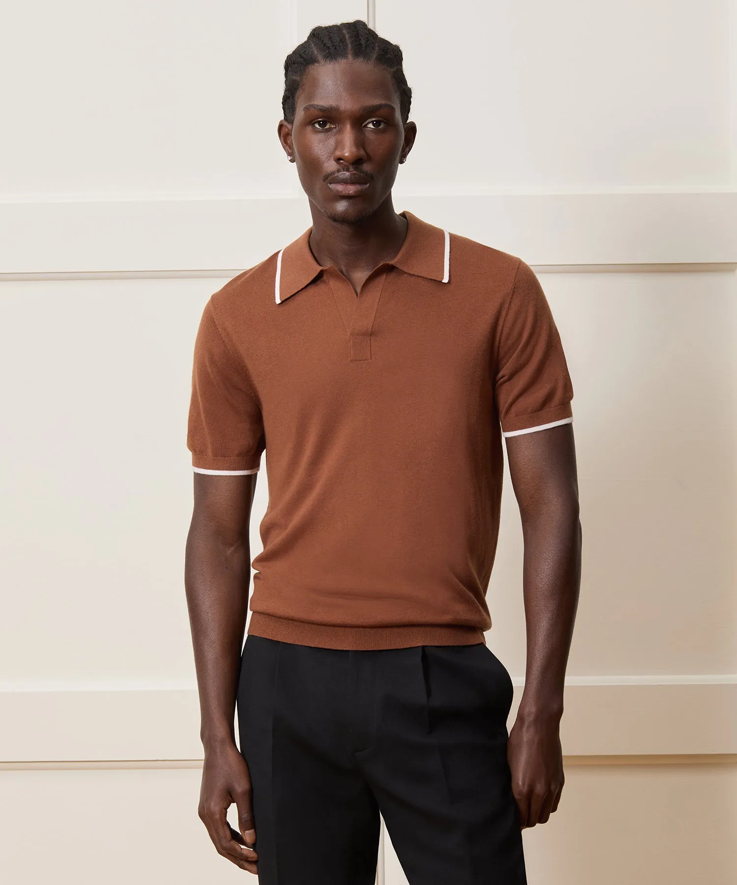Silk-Cashmere Tipped Montauk Sweater Polo sold by Todd Snyder product image thumbnail 2
